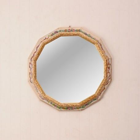 【国内配送】 イタリア製家具　ウォールミラー　壁掛け鏡　12角形型 その他インテリア雑貨、小物