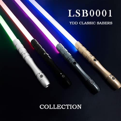 YDD LEDライトサーベル 音と光と力Fx ライトセーバー 充電式 ライトアップ 剣 金属柄 人 子供 用 スターウォーズ おもちゃ Mサイズ ブラック柄（並行輸入品） 