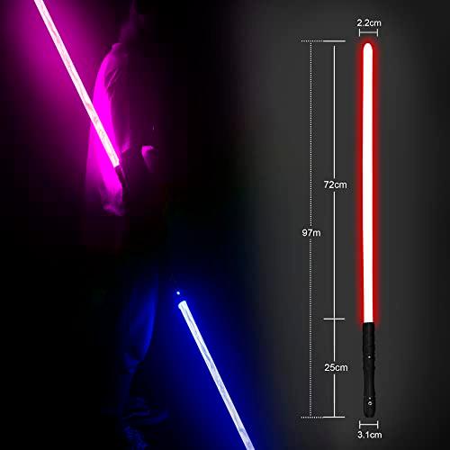 YDD LEDライトサーベル 音と光と力Fx ライトセーバー 充電式 ライトアップ 剣 金属柄 人 子供 用 スターウォーズ おもちゃ Mサイズ ブラック柄（並行輸入品） 