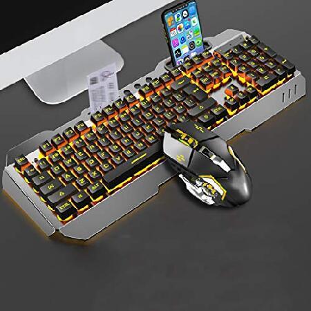 ARCH Waterproof Gaming Keyboard with Multimedia Knob, Knob Ergonomics Mechanical Keyboard with Mobile Phone Holder Slot,for Windows PC C（並行輸入品）