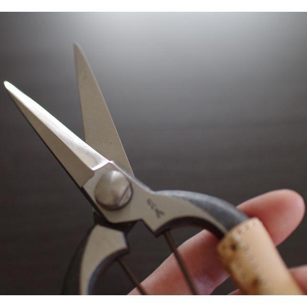 園芸ばさみ 双刃型 両刃 芽切鋏 本革巻 8インチ金止 TS062 おの義刃物