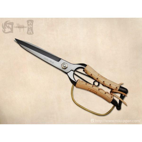 園芸ばさみ 片手刈込鋏 本革巻 ガード付き金止 TS132 おの義 みきかじ