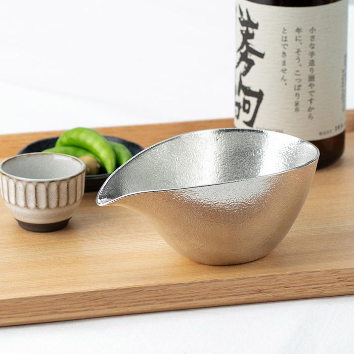 片口 大 能作 錫製 銀色 おしゃれ ピッチャー 水差し 日本酒 冷酒 焼酎