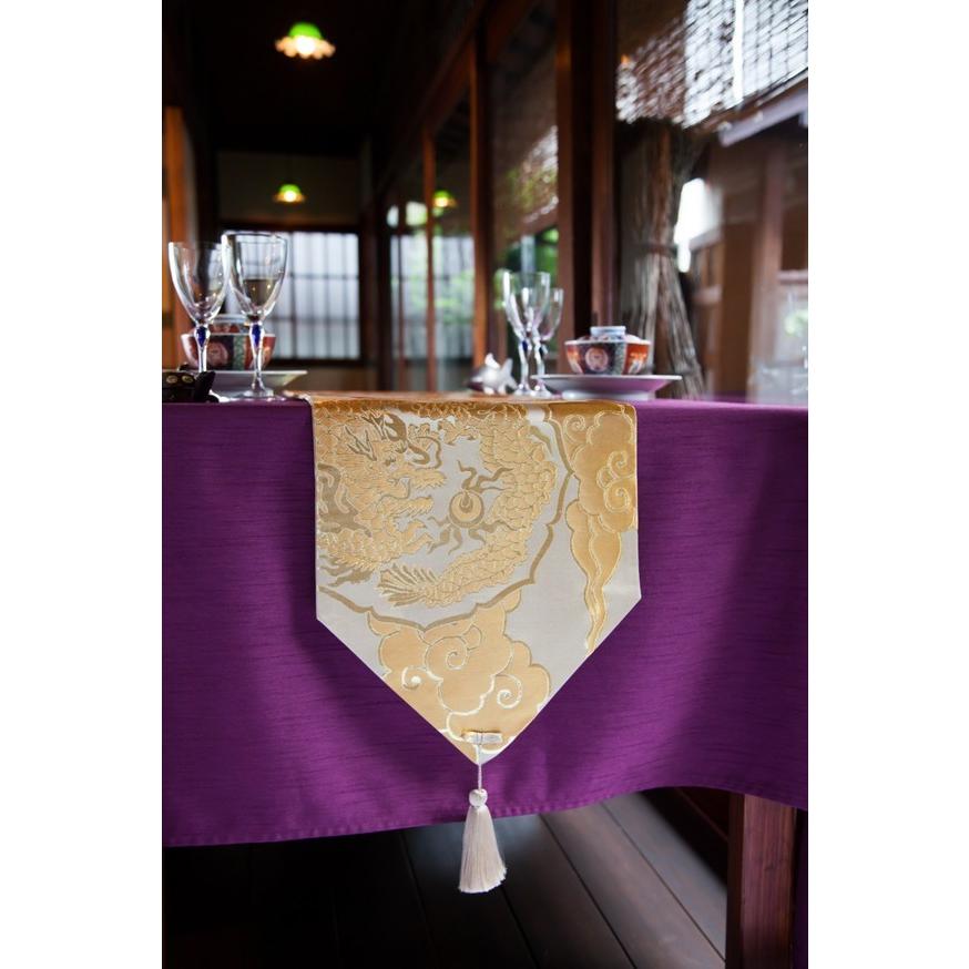 テーブルランナー 西陣 金襴正絹 散雲丸龍 岡本織物株式会社