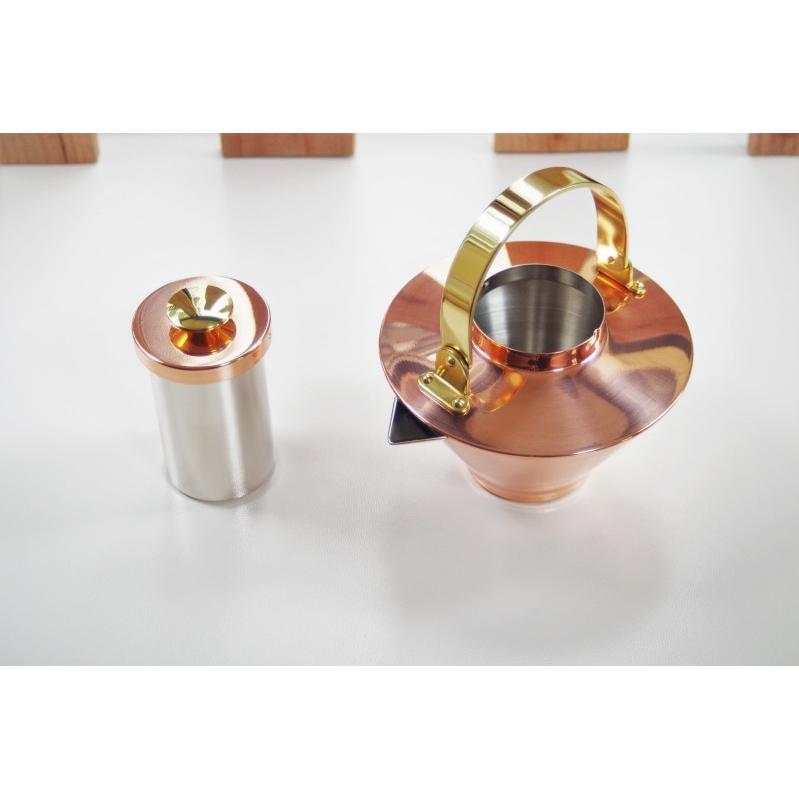 冷酒ポット 中子付き 純銅製  新光金属 銅 燕市 金属の酒器  焼酎 ウイスキー 水差し 飲み比べ  美味 男前  高級 サーバー | 新光金属 | 08