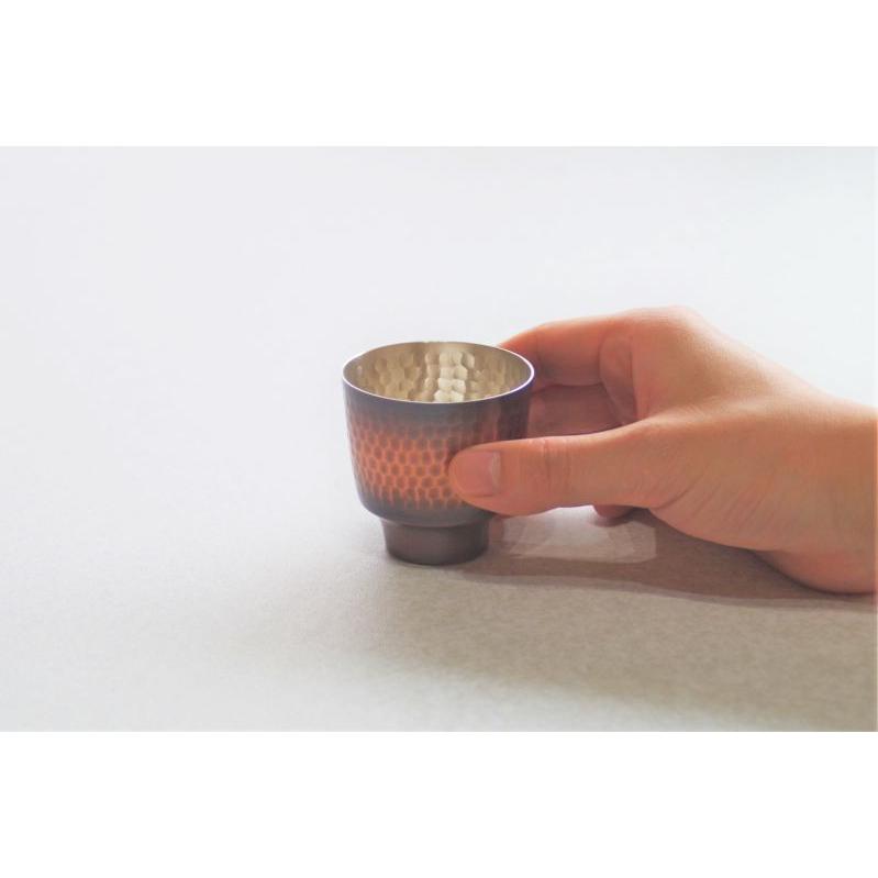 新光金属 ペアぐい呑み 純銅製 和風型 銅 錫 夫婦おちょこ お祝いお