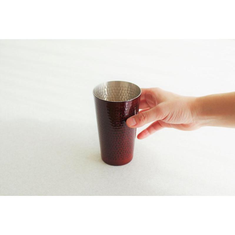 金胎漆器 タンブラー 大 根来 500ml 銅 新光金属 タンブラー 朱漆 銅製品 漆器 コップ 大きい カップ 敬老の日 結婚祝い 記念品 喜寿 退職祝い 古希 送別 贈り物の画像