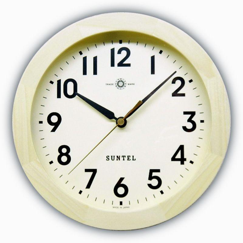 掛け置き兼用時計 連続秒針 SR02NA ホワイト さんてる 日本製 国産時計 壁時計 掛け時計 白い 懐かしい時計 ナチュラル おしゃれ 贈り物｜kokoshoku