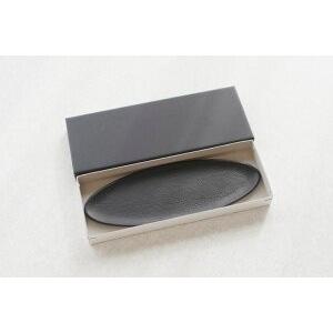 香皿 オーバルトレー S ブラック シルバー 炭谷三郎商店 お香立て 横