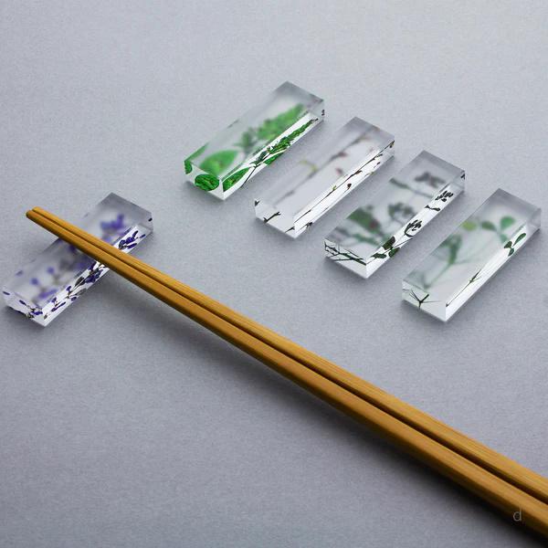 押花 はしおき 木箱入り5個セット toumei リアル押し花 箸置き  