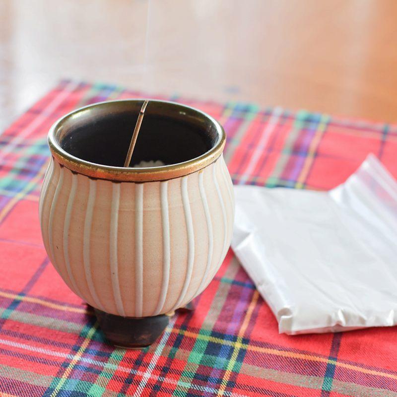 縞香炉 金彩 吉野瞬 作品 香炉 磁器 壺型 ツボ 灰入れ 灰壺 線香 縞香炉 金彩 吉野瞬 作品 香炉 磁器 壺型 ツボ 灰入れ 灰壺 線香