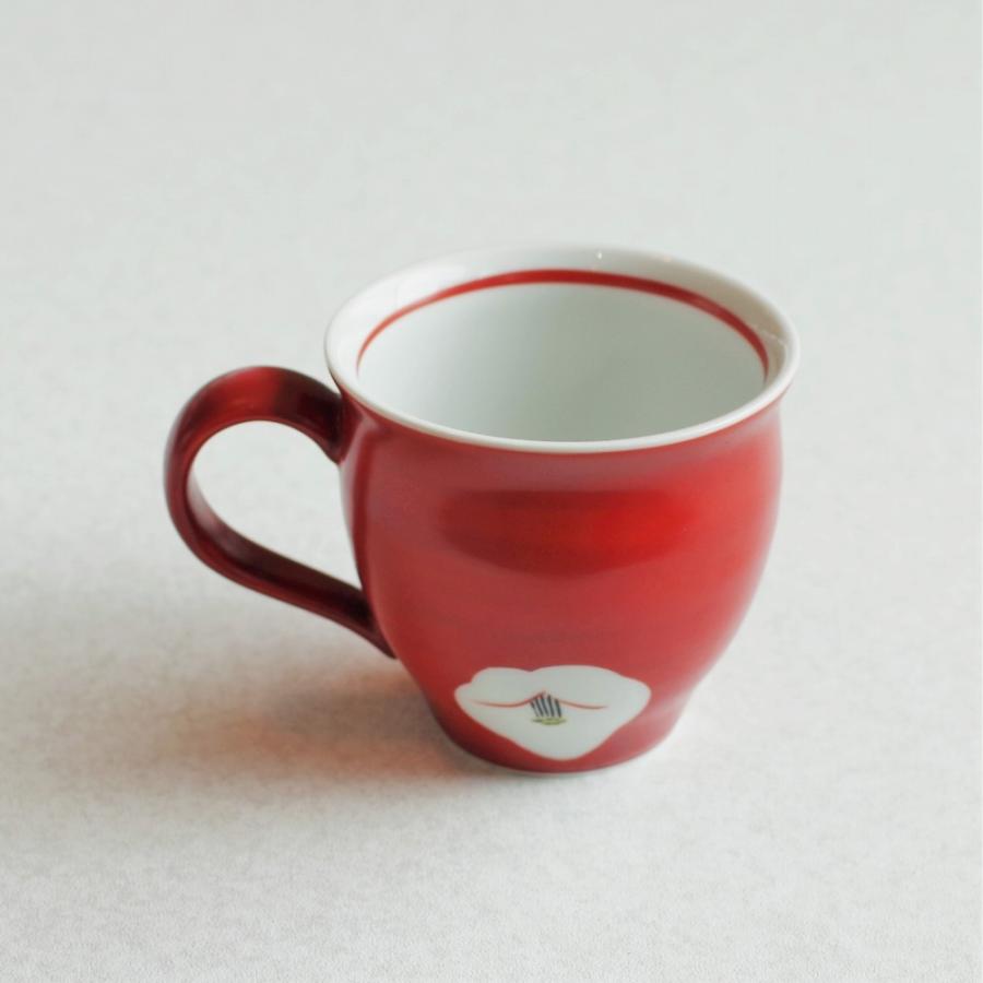 ウエダキヨアキ マグカップ 陶器 赤　作家もの　新品未使用 美濃焼き マグカップ 赤巻き椿 280cc 大きい 食器 おしゃれ 陶器 MP-2E