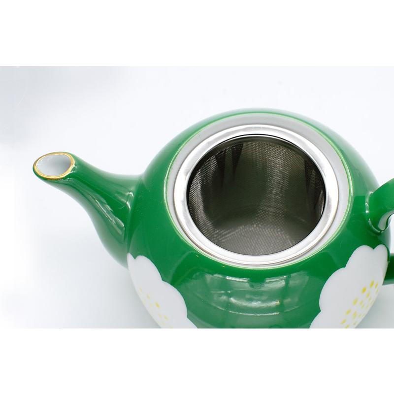 美濃焼 ティーポット 金彩もえぎ花図 食器 おしゃれ 磁器 急須 ポット