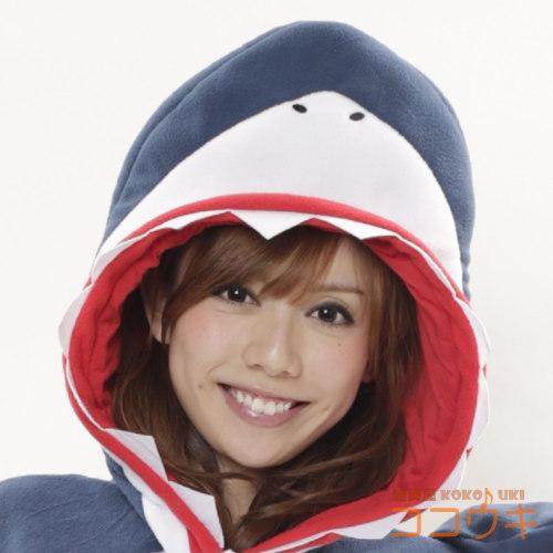 着ぐるみ （ 大人用 ） サメ （フリース） 動物 シャーク 鮫 ジョーズ パジャマ きぐるみ 部屋着 レディース 仮装 衣装 学園祭 文化祭