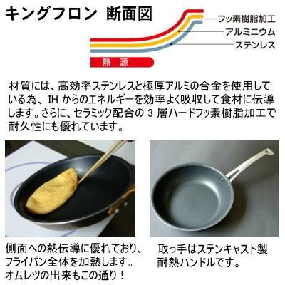 フライパン 日本製 IH対応 KING-FLON 浅型 24cm 業務用 家庭用 IH 対応