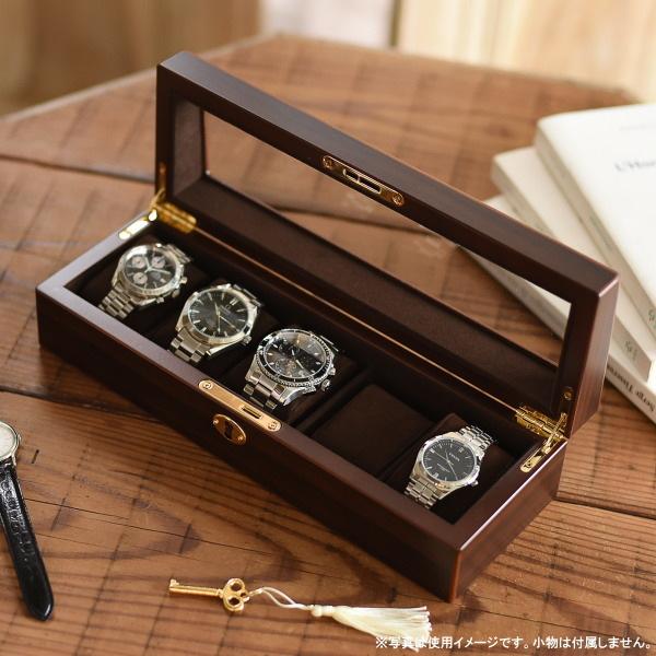 腕時計 5本用 収納ケース Wooden Case 木製 ウォッチケース 男性 時計 