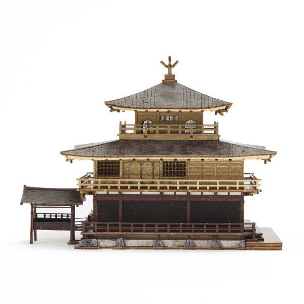 金閣寺 完成品 木製 3D立体パズル 立体パズル 木製 金閣寺 カラーVer 難易度4 パズル 立体 大人 楽しめる