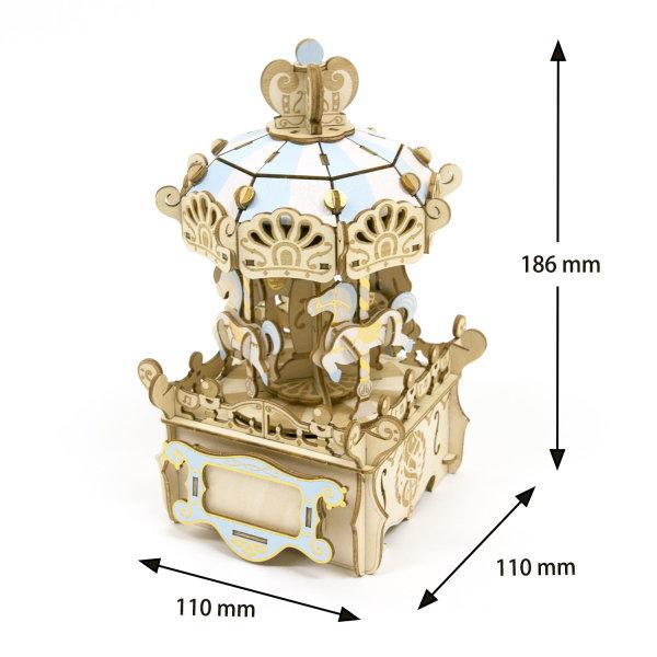 立体パズル 木製 オルゴール付き メリーゴーランド 難易度3 曲名