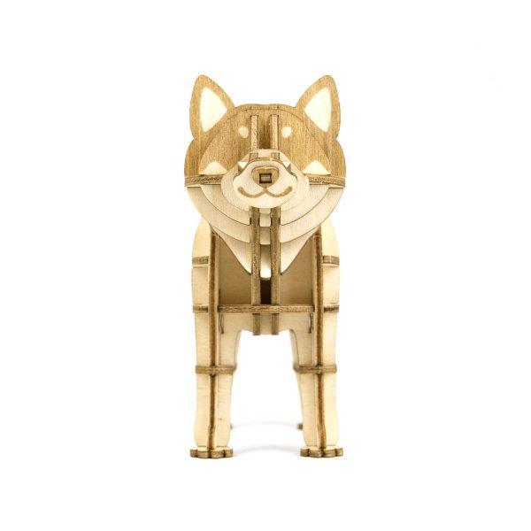 立体パズル 木製 柴犬 難易度2 パズル 立体 大人 楽しい おもちゃ