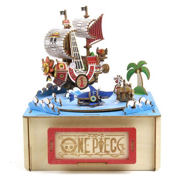 ONE PIECEワンピース ご当地キーホルダー&パズルセット 立体パズル 木製 オルゴール付き ONE PIECE 麦わらの一味 難易度4 曲名