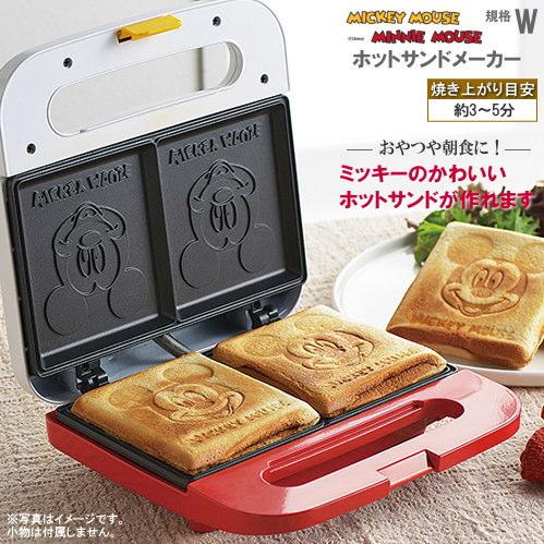 ミッキーマウス 電気式 ホットサンドメーカー 規格 W 2枚焼き 6枚切り