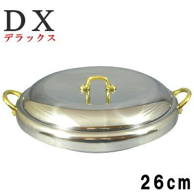 ちり鍋 IH対応 ステンレス製 デラックス チリ鍋 26cm 送料無料 日本製 業務用 家庭用 卓上鍋 DX版 浅型鍋 すき焼き鍋 結婚祝い