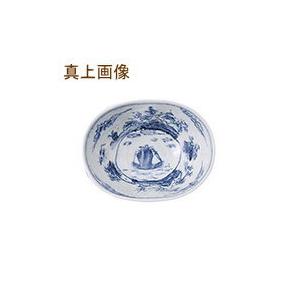 日本製 向付 お皿 青しめ古染め山水楕円型向付 1個 業務用 食器 陶器