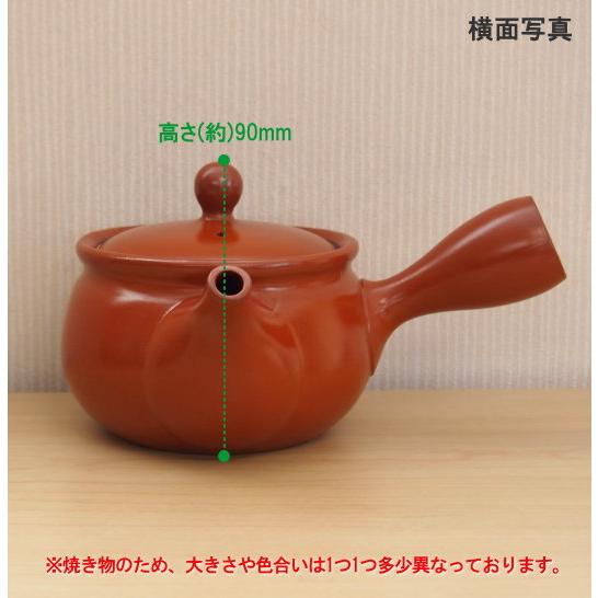 常滑焼　？　備前焼　？　陶器製 急須　蓋付き 常滑焼 急須 日本製 常滑焼き 朱泥平つぼかすみ草急須 容量330cc