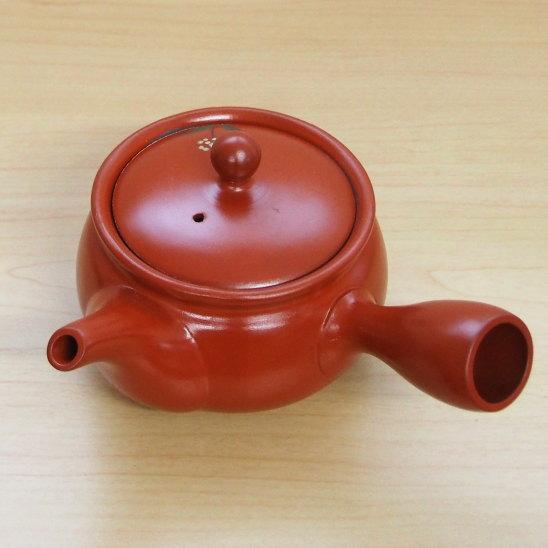常滑焼 急須 日本製 常滑焼き 朱泥平つぼかすみ草急須 容量330cc