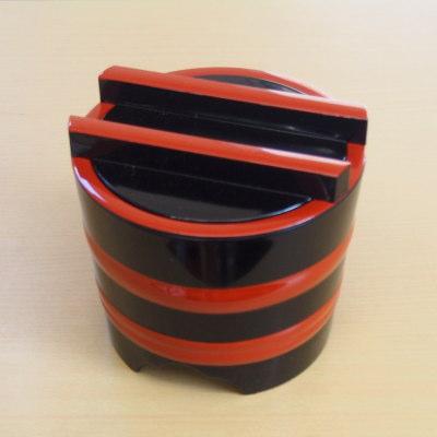 釜あげうどん用 容器 底上げタイプ黒朱ひもDX釜あげ桶 規格 800cc 日本