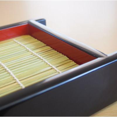 そば皿 竹ス セット 5客 送料無料 竹すだれ付き黒内朱DX小セイロ 5個 底仕様 底板無しタイプ 日本製 （竹スは中国製） プラスチック製 業務用 漆器 器 小さめの画像