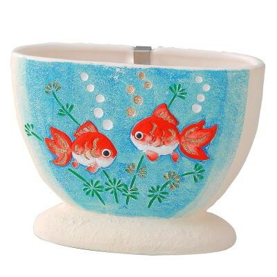 蚊取り線香入れ 手作り風蚊遣り器 金魚 日本製 陶器 デザイン かわいい
