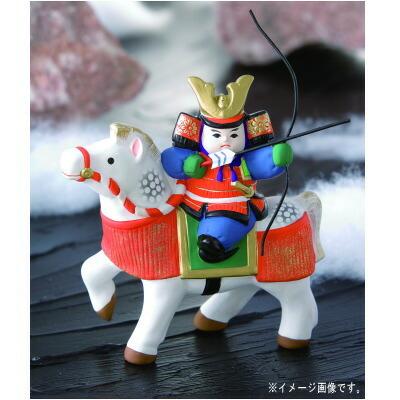 5月人形 武者人形 日本製 若武者 那須与一 陶器 国産 子供大将飾り