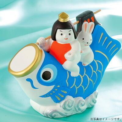 5月人形 日本製 出世鯉 金太郎飾り 陶器 金太郎 子供大将 鯉のぼり