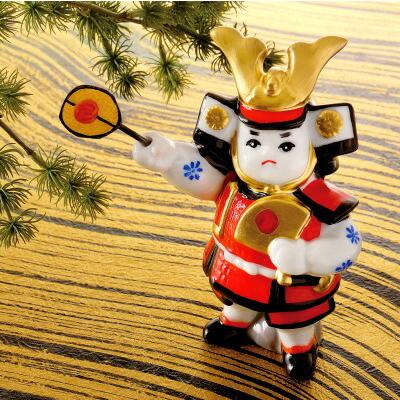 5月人形 武者人形 日本製 平安わんぱく大将 白磁 陶器 国産 子供大将