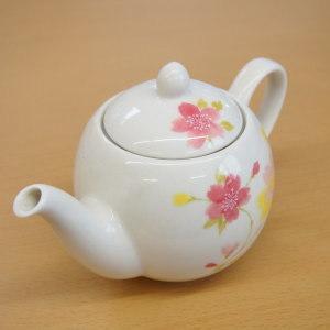 ティーポット セット 天寿花園ポット茶器5客 網付き 日本製 美濃焼