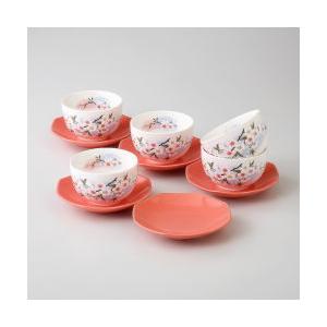 湯呑み 茶たく 5客 セット 淡墨桜茶菓揃え 日本製 美濃焼 陶器 食器