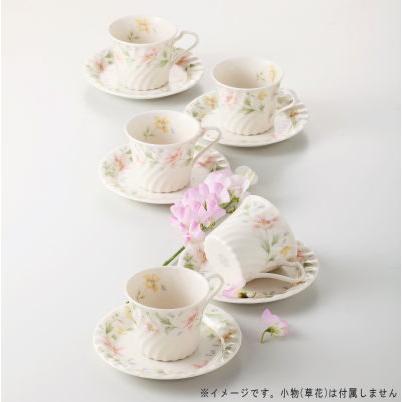 オリエンタルな花柄装飾の陶器カップ 5個セット SK CHINA フラワーティーカップ&ソーサー 花柄