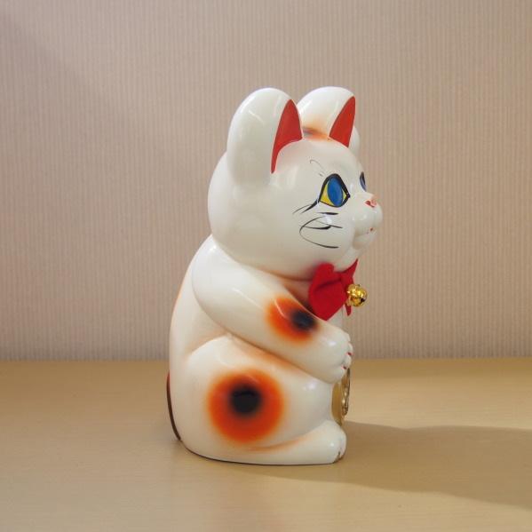 招き猫 置物 縁起物 常滑焼 開運招福 ドル猫 左手 日本製 陶器
