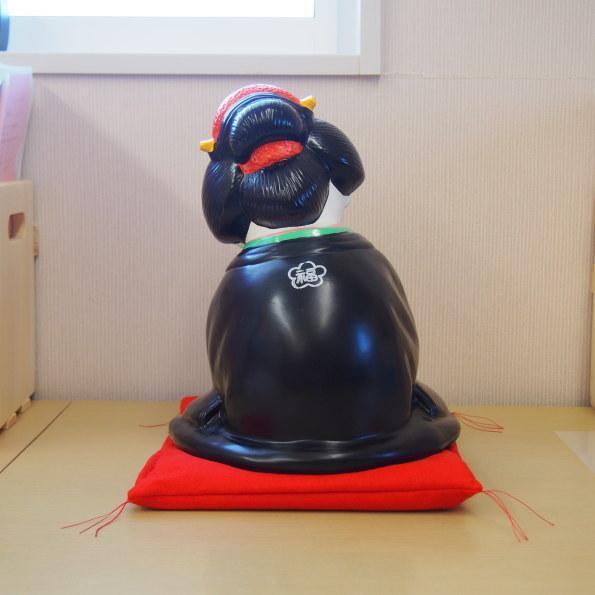 置物 縁起物 常滑焼 お福さん 座布団付き 送料無料 日本製 縁起