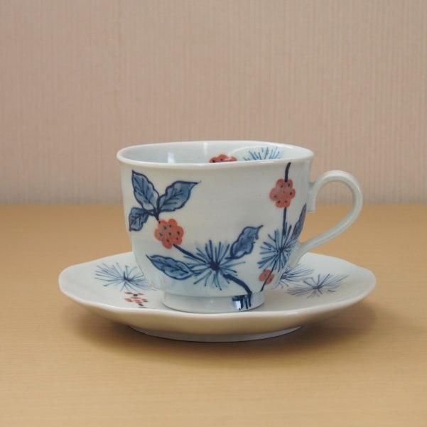 コーヒーカップ ソーサー セット 美濃焼 日本製 手描珈琲の木 コーヒー 