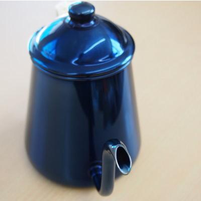 コーヒー ドリップポット 0.9L ハンドル藤巻き ダークブルー 日本製