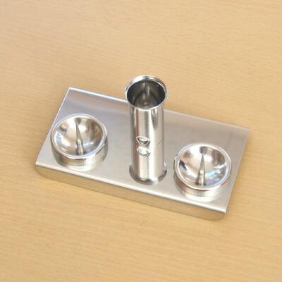 お墓用 ろうそく立て 線香立て 日本製 18-8ステンレス製ひまわり