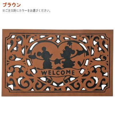 玄関マット 屋内 屋外 ミッキーマウス ＆ ミニーマウス 1枚 ディズニー