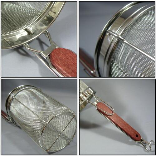 業務用 てぼ 丈夫で長持ち ラーメン パスタあげ 底平 線径0.34×16