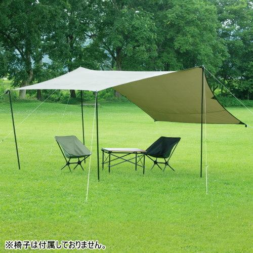 BUNDOK ミニ ヘキサゴン タープ オリーブ 組立式 日よけ 日除け