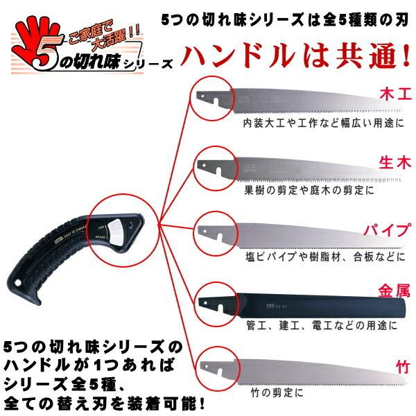 のこぎり 5つの切れ味シリーズ 竹用 竹剪定用 ワンタッチ替え刃式 