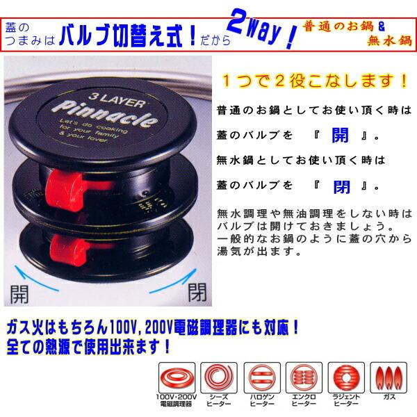 無水調理も出来る鍋 ピナクル IH対応 片手鍋 16cm 送料無料 日本製 燕