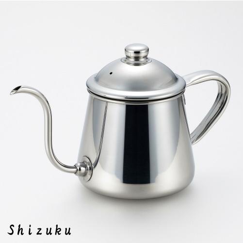 ドリップポット 極細タイプ Shizuku コーヒードリップポット 0.5L 日本製 送料無料 500ml 0.5 タカヒロ 燕三条 ステンレス コーヒーポット 直火 シンプル 雫｜kokouki