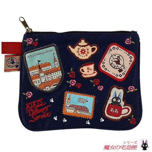魔女の宅急便 グッズ 刺繍ワッペン フラットポーチ キャラクター